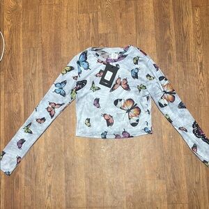 Fashion Nova Gray Long Sleeve Tee